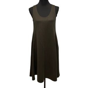 Madewell Green Sleeveless Scoop Neck A-line Mini Dress. Comfy